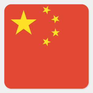 Chinese vlag vierkante sticker