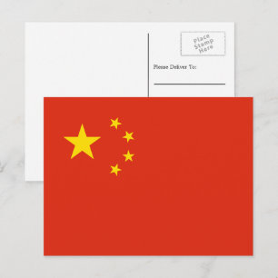Chinese vlag, vlag van China Briefkaart