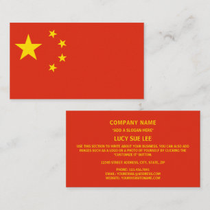 Chinese vlag, vlag van China Visitekaartje