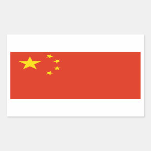 Chinese vlag. Volksrepubliek Rechthoekige Sticker