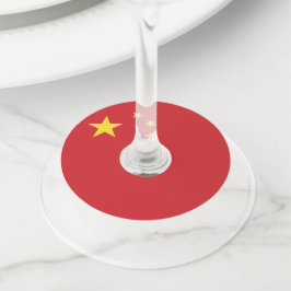 Chinese vlag wijnglaslabel