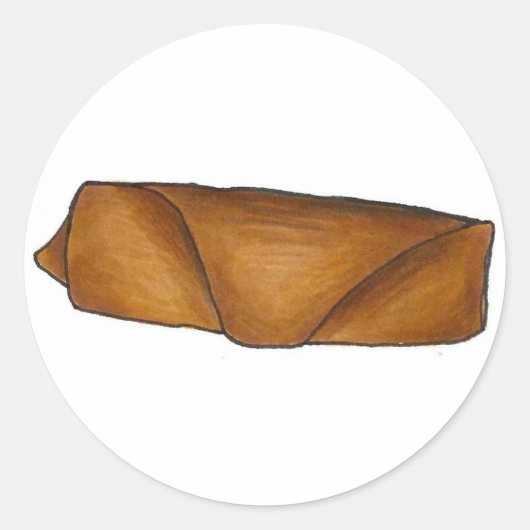 Chinese voedingseieren Roll Spring Rolls Eggroll F Ronde Sticker (Voorkant)