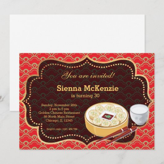 Chinese voedselfeestdag kaart (Voorkant / Achterkant)