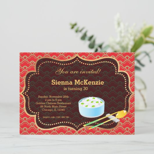 Chinese voedselfeestdag kaart (Staand voorkant)