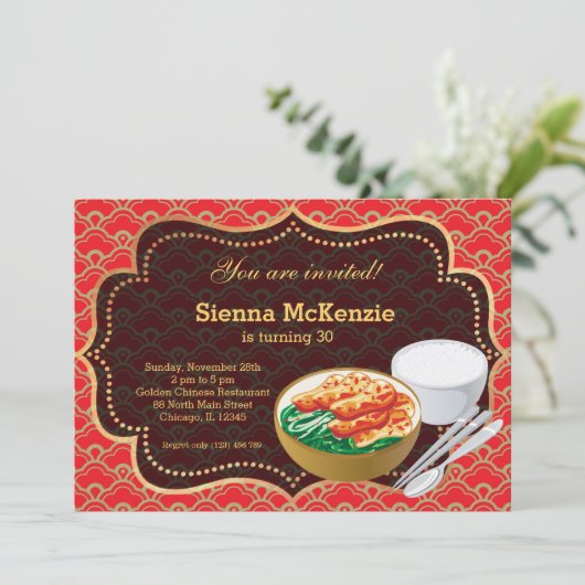 Chinese voedselfeestdag kaart (Staand voorkant)