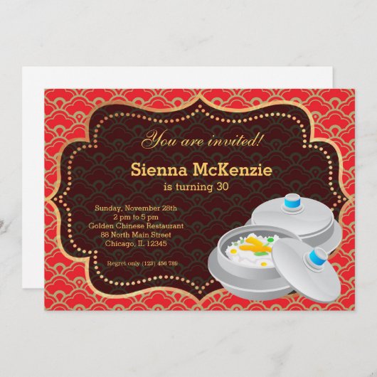 Chinese voedselfeestdag kaart (Voorkant / Achterkant)