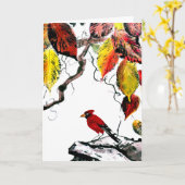 Chinese Vogel in de Herfst Kaart (Gele Bloem)