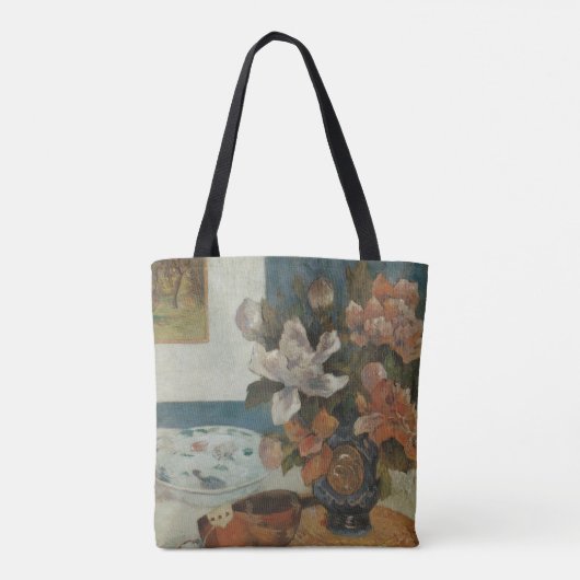 Chinese volken en Mandolin door Paul Gauguin Tote Bag (Achterkant)