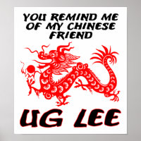 Chinese Vriend Ug Lee Grappige Poster