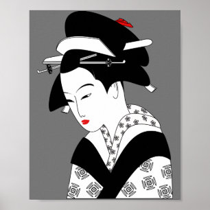 chinese vrouw geisha traditioneel poster