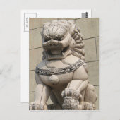 Chinese Vrouw Guardian Lion Foo Dog 石 獅 Briefkaart (Voorkant / Achterkant)