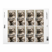Chinese Vrouw Guardian Lion Foo Dog 石 獅 Etiket (Full Sheet)