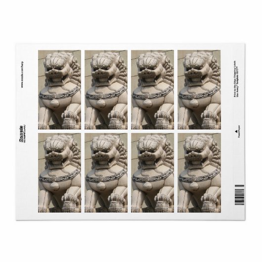 Chinese Vrouw Guardian Lion Foo Dog 石 獅 Etiket (Full Sheet)