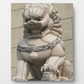 Chinese Vrouw Guardian Lion Foo Dog 石 獅 Fotoplaat (Voorkant)