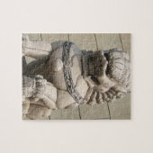 Chinese Vrouw Guardian Lion Foo Dog 石 獅 Legpuzzel (Horizontaal)