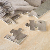 Chinese Vrouw Guardian Lion Foo Dog 石 獅 Legpuzzel (Zijkant)