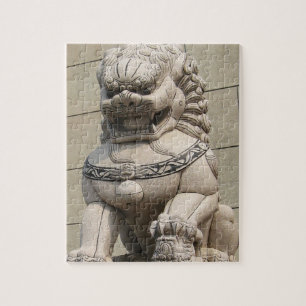 Chinese Vrouw Guardian Lion Foo Dog 石 獅 Legpuzzel