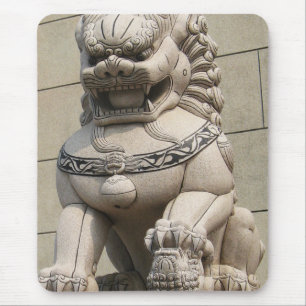 Chinese Vrouw Guardian Lion Foo Dog 石 獅 Muismat