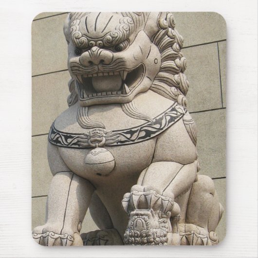 Chinese Vrouw Guardian Lion Foo Dog 石 獅 Muismat (Voorkant)