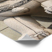 Chinese Vrouw Guardian Lion Foo Dog 石 獅 Poster (Hoek)