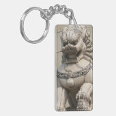 Chinese Vrouw Guardian Lion Foo Dog 石 獅 Sleutelhanger (Voorkant Links)