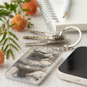 Chinese Vrouw Guardian Lion Foo Dog 石 獅 Sleutelhanger (Voorkant Rechts)