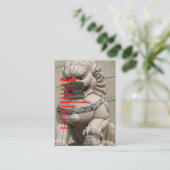 Chinese Vrouw Guardian Lion Foo Dog 石 獅 Visitekaartje (Staand voorkant)