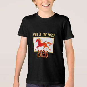 Chinese Vuur Paard Nieuwjaar 2026 Kinderen Tri-Blend Shirt
