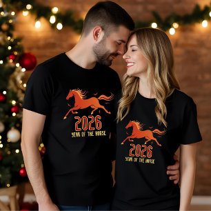 Chinese Vuur Paard Nieuwjaar 2026 T-shirt