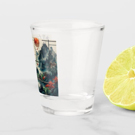 Chinese Watercolor Shot Glas (Rechts)