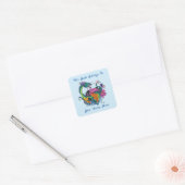 Chinese Waterdraak Koi Fish Bookplate Vierkante Sticker (Envelop)