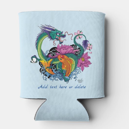 Chinese waterdraak koi vis blikjeskoeler (Achterkant)