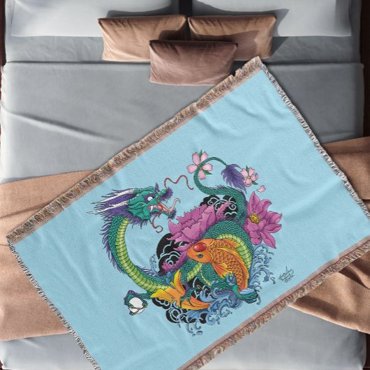 Chinese waterdraak koi vis deken
