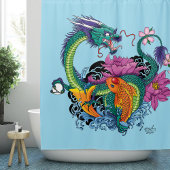 Chinese waterdraak koi vis douchegordijn