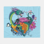 Chinese waterdraak koi vis fleece deken (Voorkant (Horizontaal))
