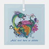 Chinese waterdraak koi vis glas ornament (Voorkant)