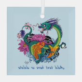 Chinese waterdraak koi vis glas ornament (Achterkant)