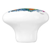 Chinese waterdraak koi vis keramische knop (Zijkant)