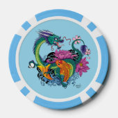 Chinese waterdraak koi vis poker chips (Achterkant)