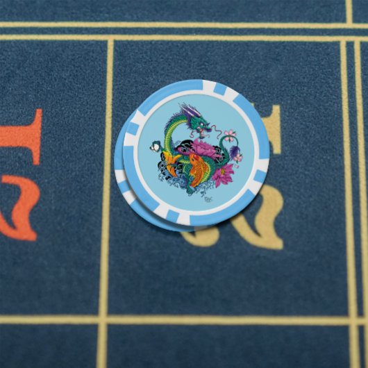 Chinese waterdraak koi vis poker chips