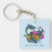 Chinese Waterdraak Koi Vis QR-code Sleutelhanger (Voorkant)