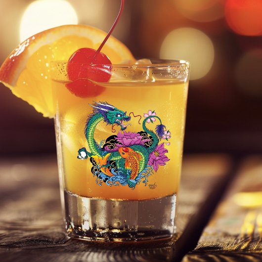 Chinese waterdraak koi vis shot glas