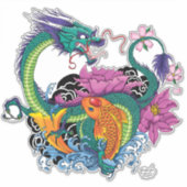 Chinese waterdraak koi vis sticker (Voorkant)