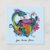 Chinese waterdraak koi vis vierkante visitekaartje (Voorkant)