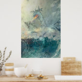 Chinese waterdraak poster (Keuken)