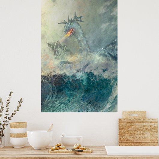 Chinese waterdraak poster (Keuken)