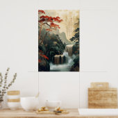 Chinese Waterfall Wandkunstprint – Traditioneel Poster (Keuken)
