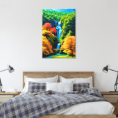 Chinese Waterval Canvas Afdruk (Insitu (Slaapkamer))
