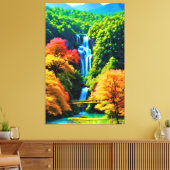 Chinese waterval canvas afdruk (Insitu (Woonkamer))