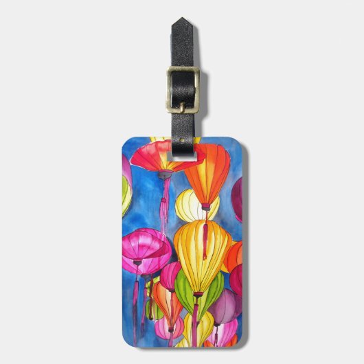 Chinese waterverf bagagelabel (Voorkant verticaal)